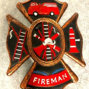 Plaque Firemen Firetruck Chief Wall Art